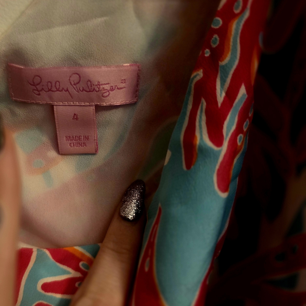 Rare Lilly Pulitzer Marlee Vibrant Pink and Blue Dress - Picture 5 of 6
